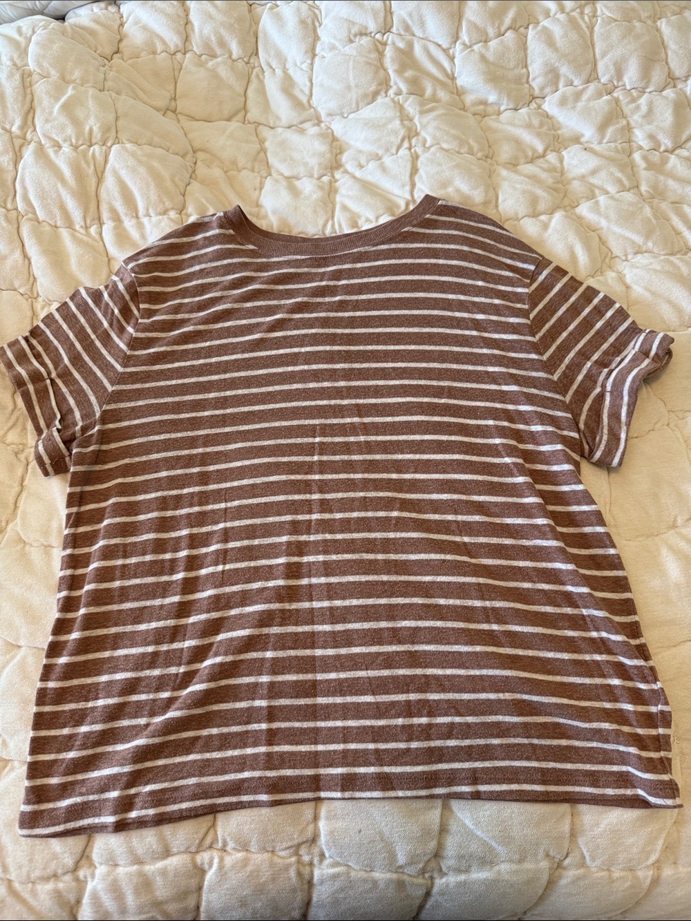 Classic Brown & White Striped T-Shirt